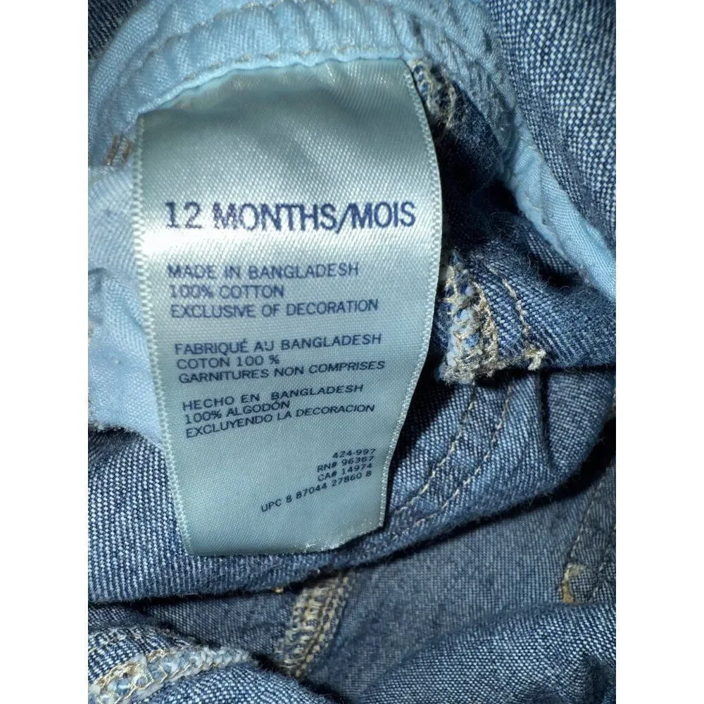 Oshkosh‎ B’Gosh Denim Overalls Size 12 Months